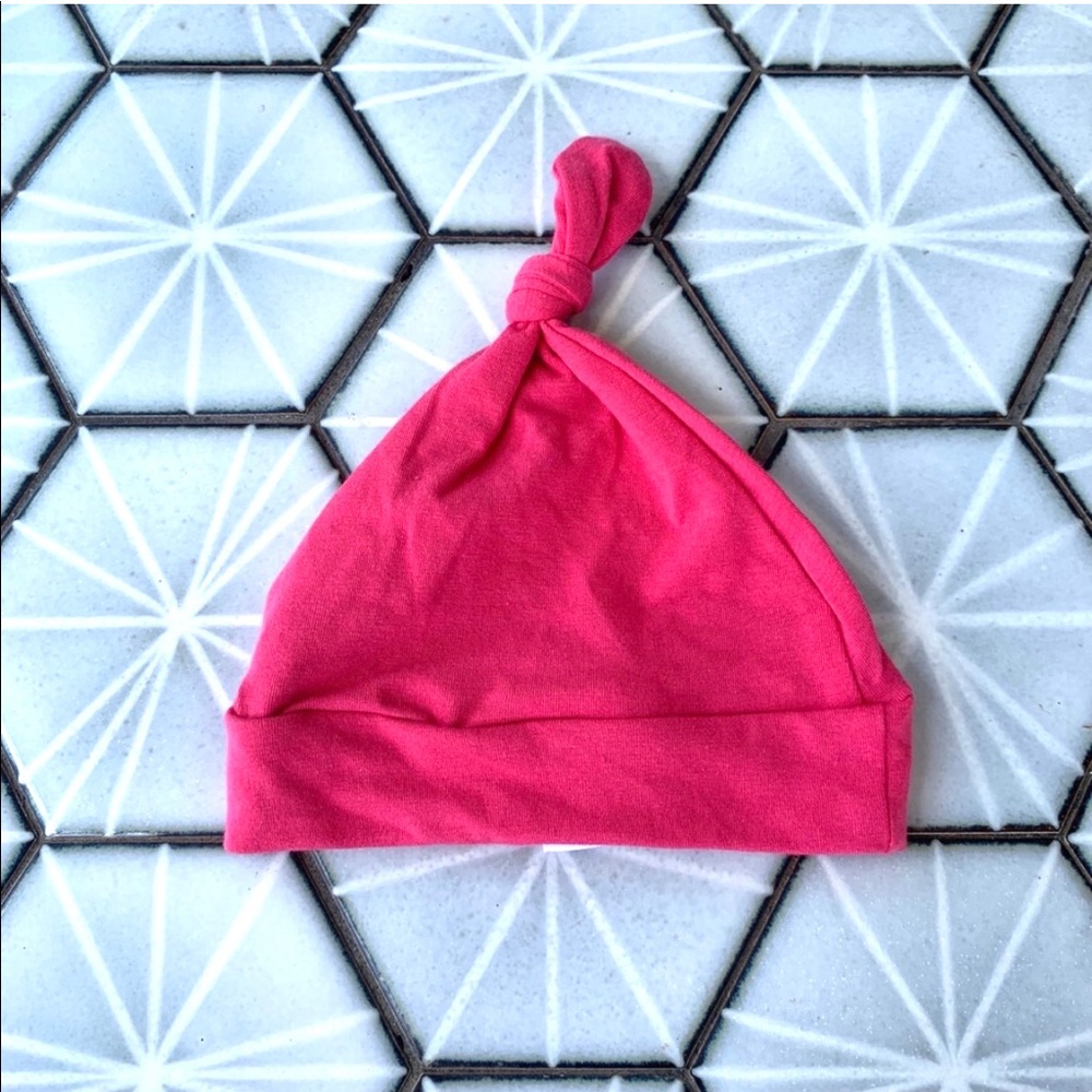 Infant Pink Top Knot Hat